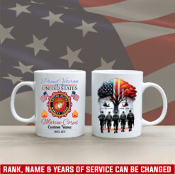 US Marine Corps, E 7 Marines Gunnery Sergeant - White Mug 15oz