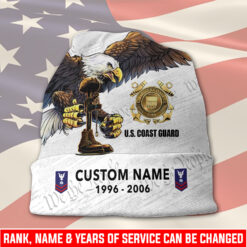 US Coast Guard, Land Of The Free, Because Of The Brave - Full-Printed Beanie Hat