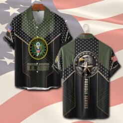 US Army, Land Of The Free, Because Of The Brave - Short Sleeve Button Shirt