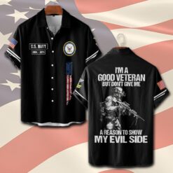 US Navy, Land Of The Free, Because Of The Brave - Short Sleeve Button Shirt