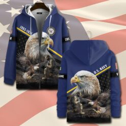 US Navy, American By Birth, Veteran By Choice - Zip Hoodie