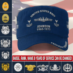 Navy Badge, Honor, Duty, Service - Military Cap