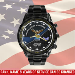 US Air Force, E 7 Air Force Master Sergeant - Black Stainless Steel Watch
