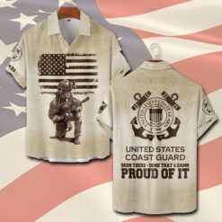 US Coast Guard, E 7 Red - Short Sleeve Button Shirt