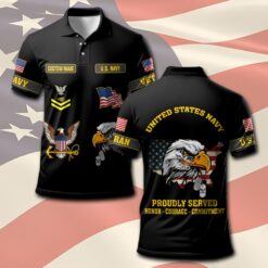 US Navy, E 3 Red - Polo Shirt