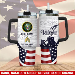 US Army, Land Of The Free, Because Of The Brave - Stainless Steel Tumbler 40oz