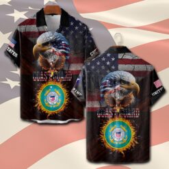 US Coast Guard, E 5 Red - Short Sleeve Button Shirt