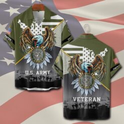 US Army, American By Birth, Veteran By Choice - Short Sleeve Button Shirt