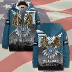 US Coast Guard, E 2 Blue - Zip Hoodie