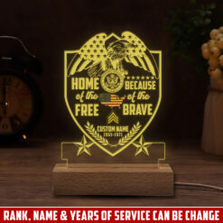 US Army, O 6 Army Colonel - Personalized Led Lamp