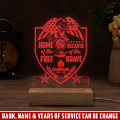 US Marine Corps, E 9 Marines Sergeant Major - Personalized Led Lamp