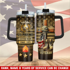 US Marine Corps, E 9 Marines Sergeant Major - Stainless Steel Tumbler 40oz