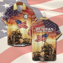 US Navy, E 6 Red - Short Sleeve Button Shirt