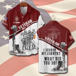 US Marine Corps, Proud To Have Served - Short Sleeve Button Shirt
