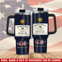 US Navy, Proud Veteran - Stainless Steel Tumbler 40oz