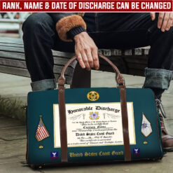 US Coast Guard, American By Birth, Veteran By Choice - Travel Bag - Size L: 20.4 x 9.4 x 10.2 inches