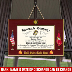 US Marine Corps, American By Birth, Veteran By Choice - 2 Layers Wooden Sign 8x8in