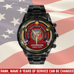 US Marine Corps, I Walked The Walk - Black Stainless Steel Watch