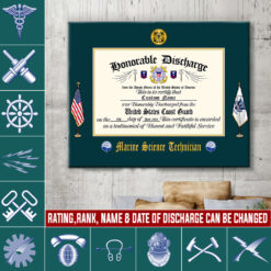 Coast Guard Rating - Canvas (With Frame) 20x16in