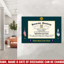 US Coast Guard, Honoring All Who Served - Printed Metal Sign 8x12in