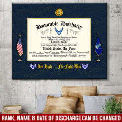 US Air Force, Honor, Duty, Service - Canvas (With Frame) 10x8in