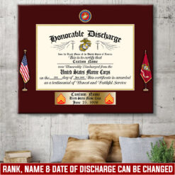 US Marine Corps, E 5 Marines Sergeant - Canvas (With Frame) 20x16in