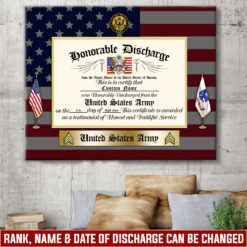 US Army, Land Of The Free, Because Of The Brave - Canvas (With Frame) 10x8in