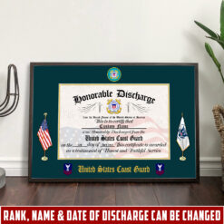 US Coast Guard, Land Of The Free, Because Of The Brave - Poster 10x8in