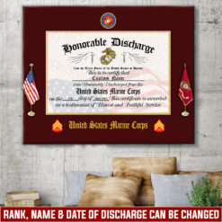 US Marine Corps, All Gave Some, Some Gave All - Canvas (With Frame) 20x16in