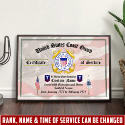 US Coast Guard, All Gave Some, Some Gave All - Poster With Frame 10x8in (Recommended)
