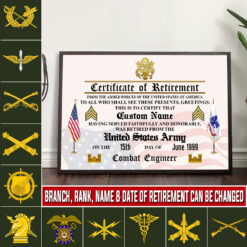 Army Branch, Once A Soldier, Always A Soldier - Poster 10x8in