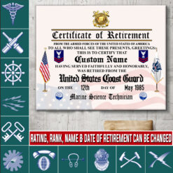 Coast Guard Rating, E 6 Gold - Canvas (With Frame) 20x16in