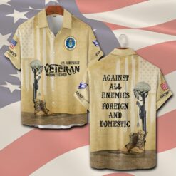 US Air Force , American By Birth, Veteran By Choice - Short Sleeve Button Shirt
