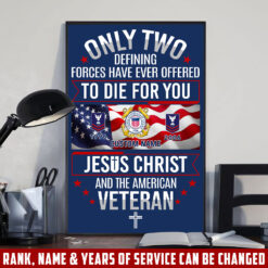 US Coast Guard, American By Birth, Veteran By Choice - Poster 10x8in