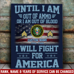 US Army, E 8 Army First Sergeant - Canvas (With Frame) 20x16in