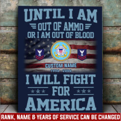 US Coast Guard, No One Fights Alone - Canvas (With Frame) 20x16in