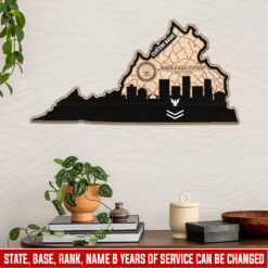 US Navy, E 5 Gold - 2 Layers Wooden Sign 18x18in