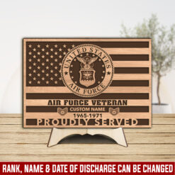 US Air Force, Honoring All Who Served - 2 Layers Wooden Plaque 18x18in