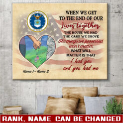 US Air Force, No One Gets Left Behind - Canvas (With Frame) 20x16in