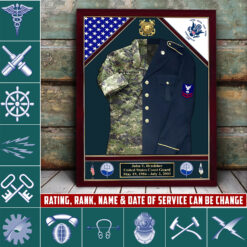 Coast Guard Rating - Canvas (With Frame) 10x8in