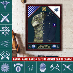 Coast Guard Rating, E 5 Red - Poster 10x8in