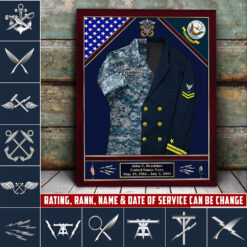 Navy Rating, E 3 White - Canvas (With Frame) 20x16in