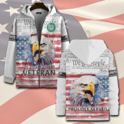 US Coast Guard, E 3 White - Zip Hoodie