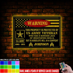 US Army, Freedom Isn't Free - LED Metal Sign 24x24 inch