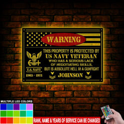 US Navy, Honor The Fallen - LED Metal Sign 24x24 inch