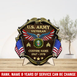 US Army, O 3 Army Captain - 2 Layers Wooden Plaque 12x12in