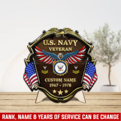 US Navy, No One Gets Left Behind - 2 Layers Wooden Plaque 14x14in