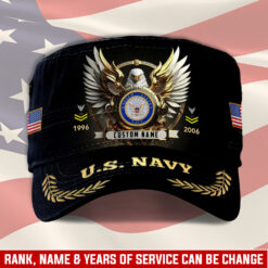 US Navy, By Sea, Air and Land - Military Cap