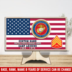 US Marine Corps, Honoring All Who Served - 2 Layers Wooden Plaque 18x18in