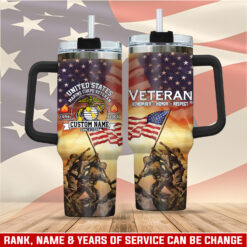 US Marine Corps, E 8 Marines First Sergeant - Stainless Steel Tumbler 40oz